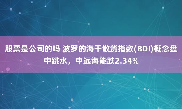 股票是公司的吗 波罗的海干散货指数(BDI)概念盘中跳水，中远海能跌2.34%