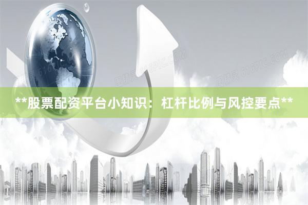 **股票配资平台小知识：杠杆比例与风控要点**